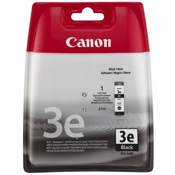 Inkoustová náplň Canon BCI-3eBk, 210 stran černá

