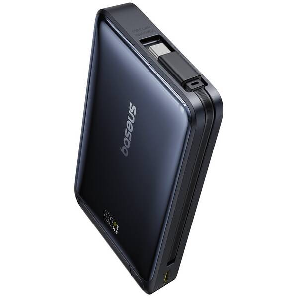 Powerbanka Baseus Nomos Qi2 10000mAh 45W s kabelem USB-C černá

