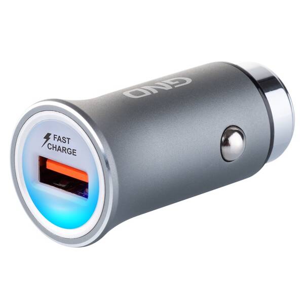 Adaptér do auta GND 1x USB 3A, 18W, Fast charge šedý

