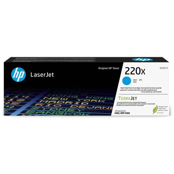 Toner HP 220X, 5 500 stran azurový

