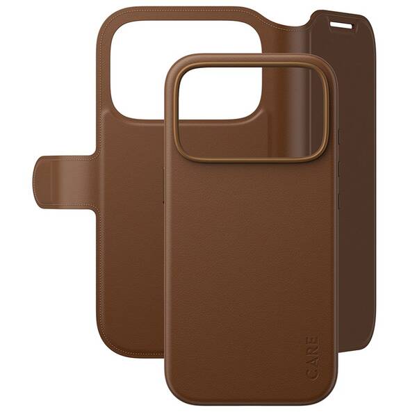 Pouzdro na mobil flipové PanzerGlass CARE na Apple iPhone 18 Pro / 17 Pro Tango 2v1 Wallet MagSafe hnědé

