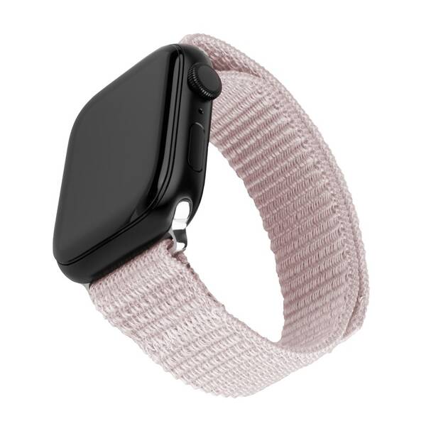 Řemínek FIXED Nylon Sporty Strap na Apple Watch 42/44/45mm růžový


