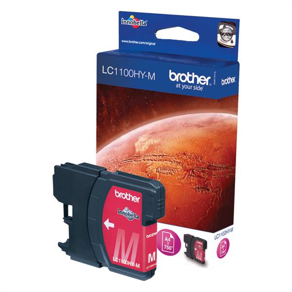 Inkoustová náplň Brother LC-1100HYM, 750 stran purpurová

