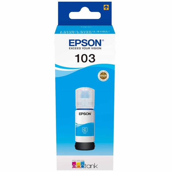 Inkoustová náplň Epson 103 EcoTank, 65 ml azurová

