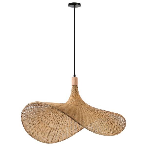 Závěsné svítidlo IMMAX BOHO SOMBRERO, D80cm, E27, přírodní ratan černé/hnědé

