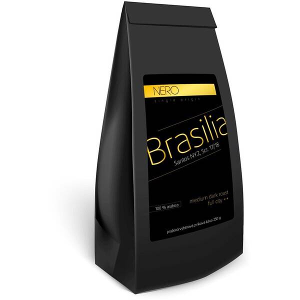 Káva zrnková Nero Caffé Brazílie Santos, 250 g 

