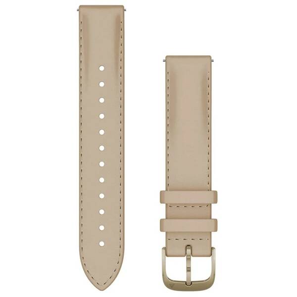 Řemínek Garmin Quick Release (18 mm), kožený, přezka cream gold béžový

