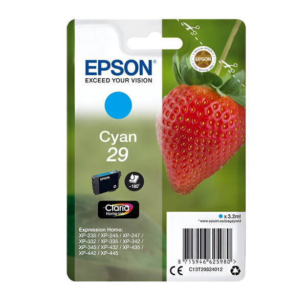 Inkoustová náplň Epson 29, 180 stran azurová

