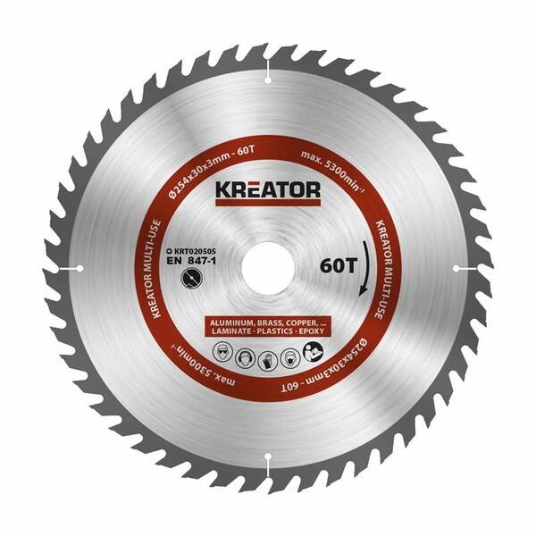 Kotouč pilový Kreator KRT020505 254mm 60T 

