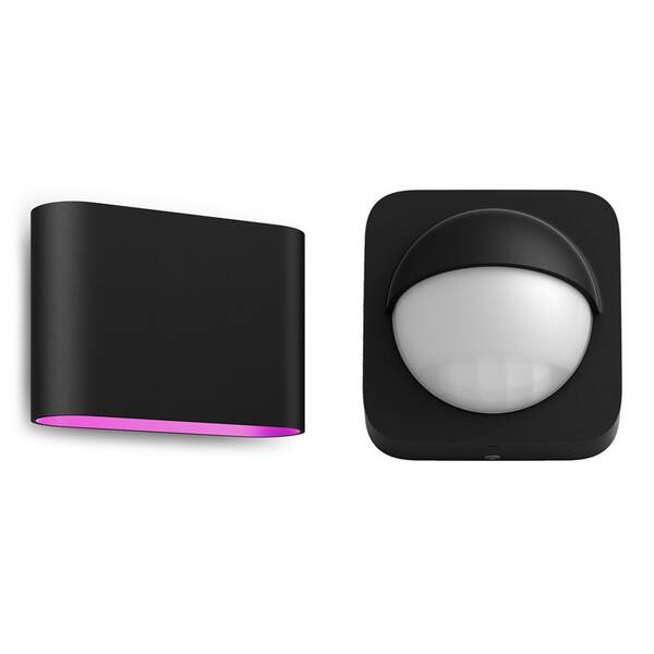 Nástěnné svítidlo Philips Dymera - černé + Senzor Philips Hue Outdoor 

