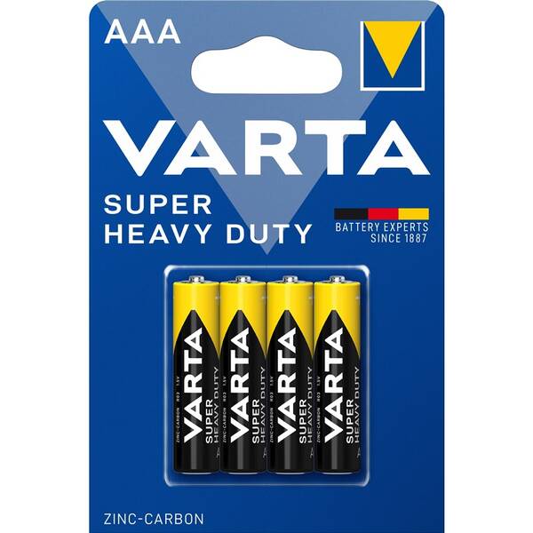 Baterie zinkouhlíková Varta Super Heavy Duty AAA, R03, blistr 4 ks 

