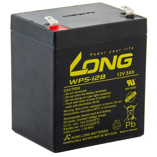 Olověný akumulátor Long 12V 5Ah F2 (WP5-12 F2) 

