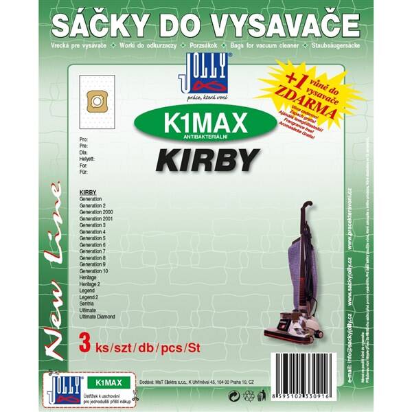 Sáčky do vysavače Jolly MAX K 1 Kirby (3 ks) 

