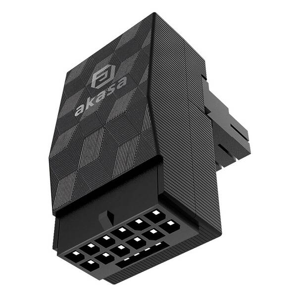 Adaptér AKASA G-Nexus P16, 90° 12VHPWR Adapter, 12+4P male na 12+4P female černý

