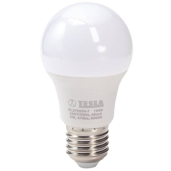 Žárovka LED Tesla Lightning klasik, E27, 5W, teplá bílá 

