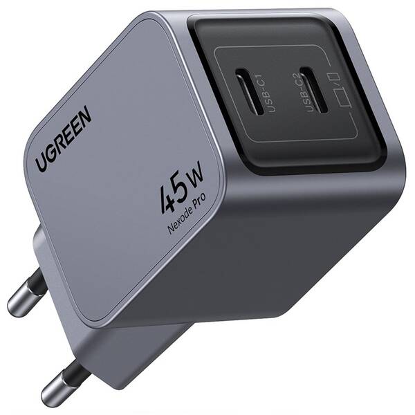 Nabíječka do sítě UGREEN Nexode Pro 45W GaN 2xUSB-C černá/šedá

