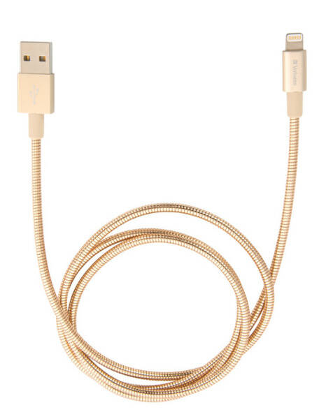Kabel Verbatim Sync & Charge USB/Lightning, 1m, MFi, nerezová ocel zlatý

