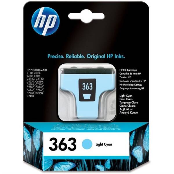 Inkoustová náplň HP 363, 5,5 ml - světle azurová 

