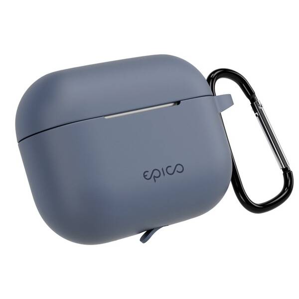 Pouzdro Epico silikonové s karabinou pro AirPods Pro 3 modré

