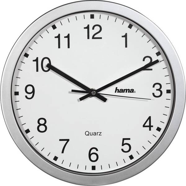 Nástěnné hodiny Hama CWA100 stříbrné/bílé


