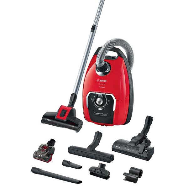 Podlahový vysavač Bosch BGB8PET3A červená barva
