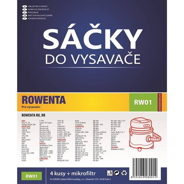 Sáčky do vysavače Koma RW01 (4 ks) 

