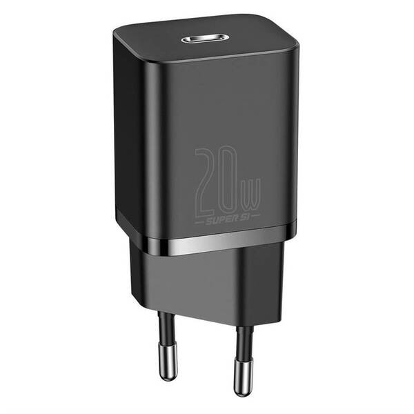 Nabíječka do sítě Baseus Super Si Quick Charger, 20W + USB-C/Lightning kabel 1m černá


