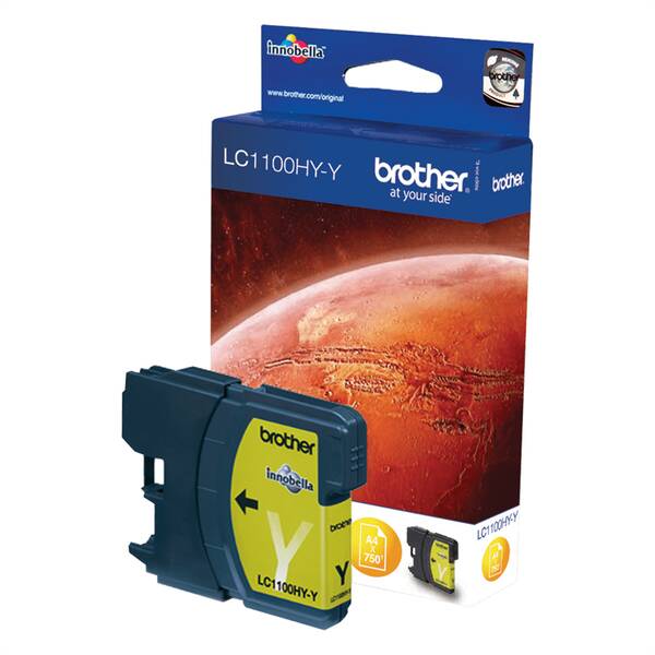 Inkoustová náplň Brother LC-1100HYY, 750 stran žlutá

