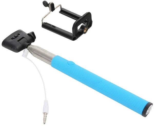 Selfie tyč PLATINET OMEGA MONOPOD, jack 3.5 mm, modrá 

