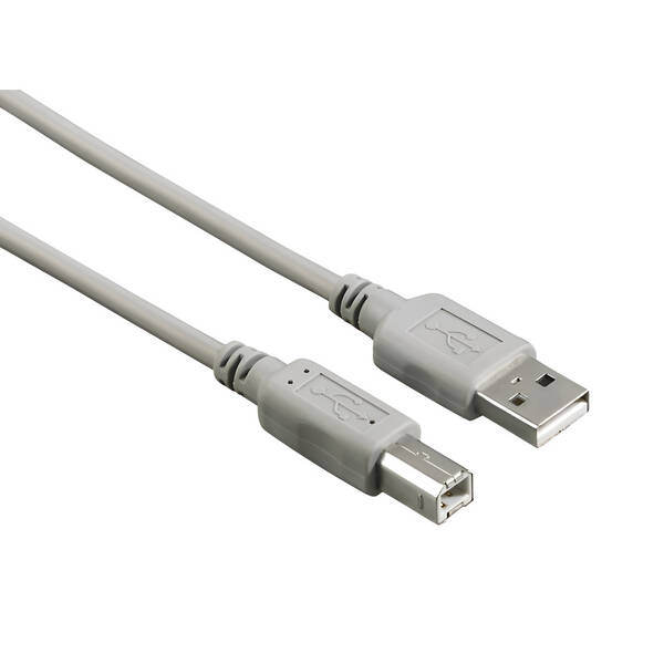 Kabel Hama USB 2.0 typ A-B, 1,5 m šedý

