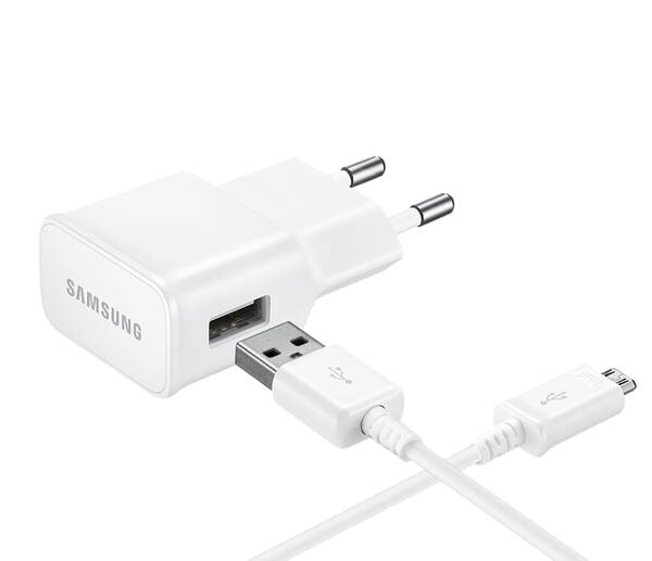 Nabíječka do sítě Samsung EP-TA20EWE, 1x USB, 2A s funkcí rychlonabíjení + MicroUSB kabel bílá

