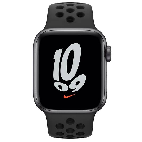 Chytré hodinky Apple GPS, 44mm pouzdro z vesmírně šedého hliníku - antracitový / černý sportovní řemínek 

