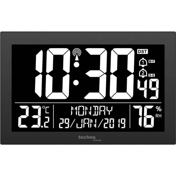 Nástěnné hodiny TechnoLine WS 8017 černé


