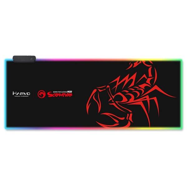 Podložka pod myš Marvo MG10, RGB, 80 x 30 cm černá

