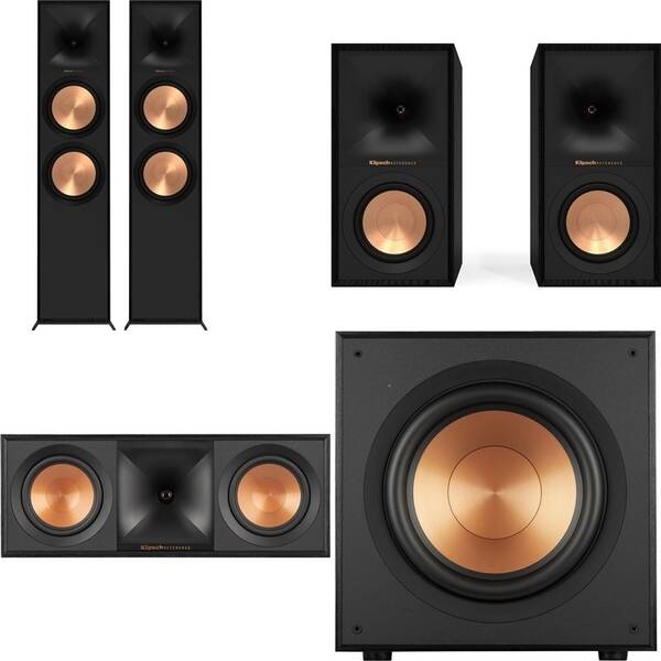 Reproduktory Klipsch Reference 5.1 R-800F (2 ks) / R-50M (2 ks) / R-50C (1 ks) / R-121SW (1 ks) černé

