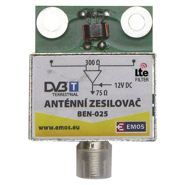 Zesilovač EMOS anténní předzesilovač 25dB VHF/UHF 

