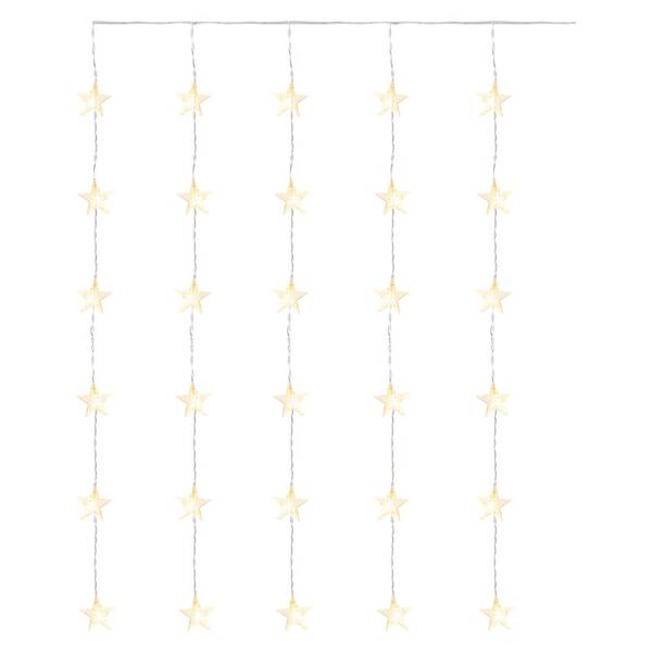 Vánoční osvětlení EMOS 30 LED závěs - hvězdy, 120x90 cm, venkovní i vnitřní, teplá bílá, časovač 

