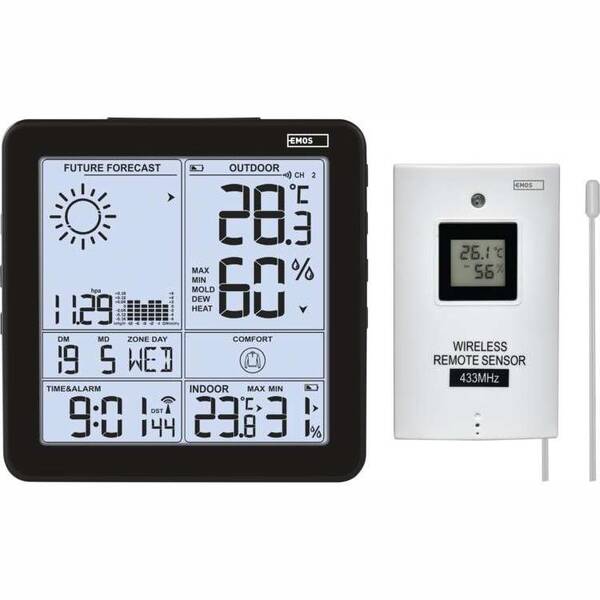 Meteorologická stanice EMOS E5080 černá

