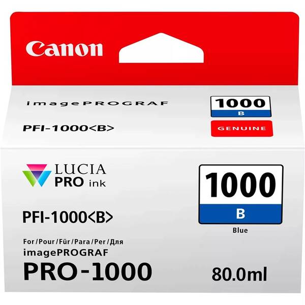 Inkoustová náplň Canon PFI-1000 B, 80 ml modrá

