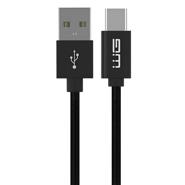 Kabel WG USB/USB-C, prodloužený konektor, 1m černý

