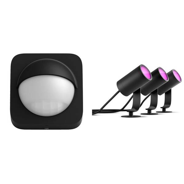 Venkovní svítidlo Philips Venkovní svítidlo Philips Hue Lily White and Color Ambiance Spot 3ks + Detektor pohybu Philips Hue Outdoor (8719514342262) černé černé

