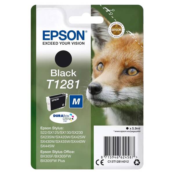 Inkoustová náplň Epson T128, 5,9 ml černá

