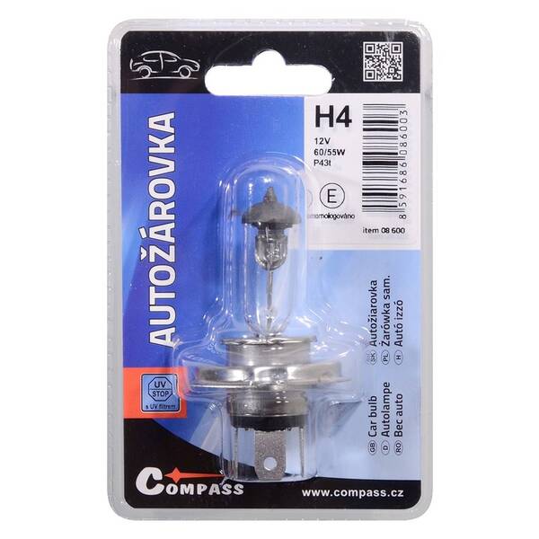 Autožárovka Compass 08600 12V H4  60/55W P43t  (1 ks) 

