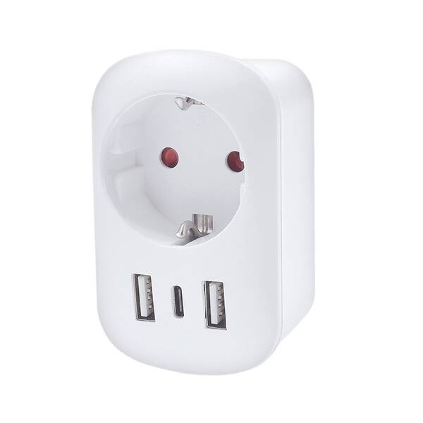 Cestovní adaptér Solight USA USB A+C pro použití ve Spojených státech, typ B bílý

