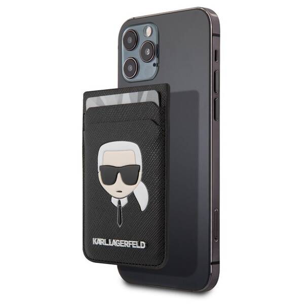 Peněženka Karl Lagerfeld Saffiano Magnetic Wallet Karl Head černá

