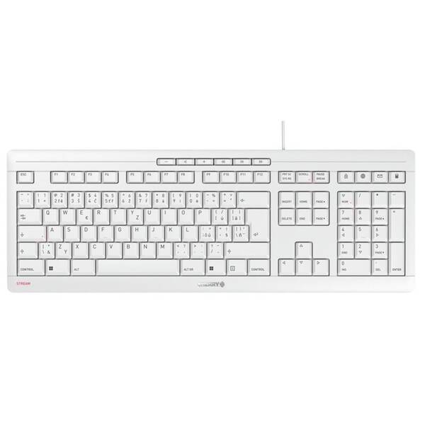Klávesnice Cherry STREAM, CZ/SK layout bílá

