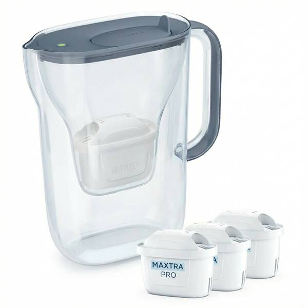 Filtrační konvice BRITA Style Essential 2,4l + filtr Pro Pure Performance, 3 ks šedá

