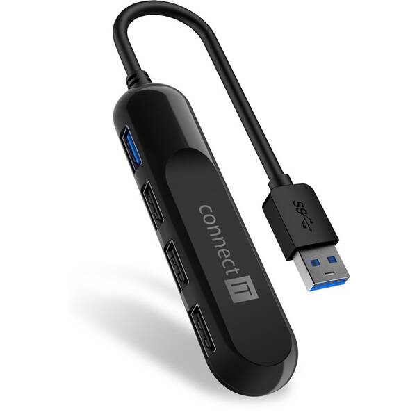 USB Hub Connect IT USB 3.0/USB 3.2, 3x USB 2.0 černý

