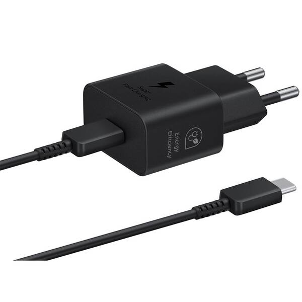 Nabíječka do sítě Samsung EP-T2510, USB-C, 25W + USB-C kabel 1m černá

