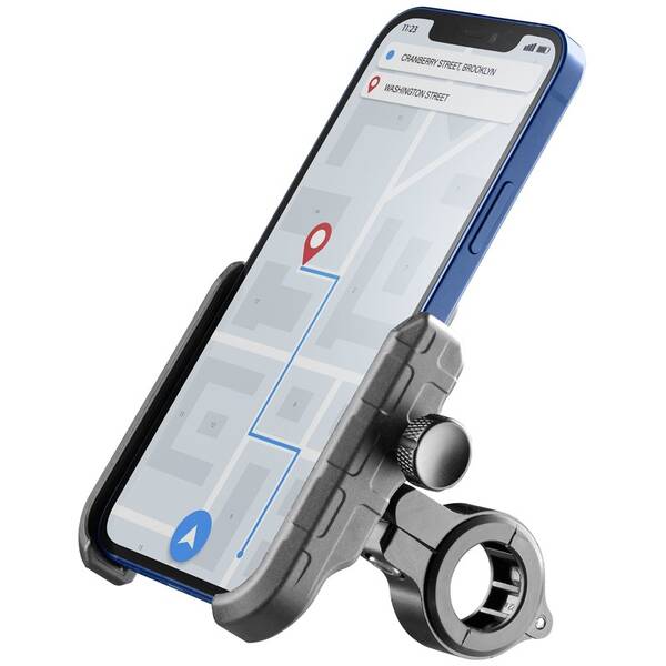 Držák na mobil CellularLine Rider Steel na řídítka pro motorku i kolo černý

